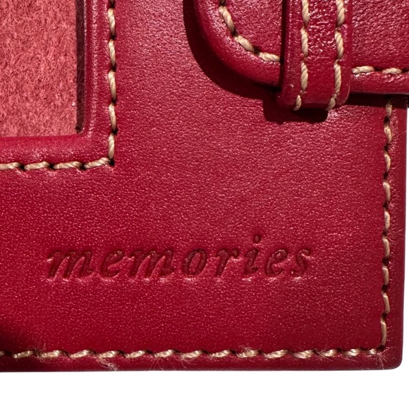 Eddie Bauer Leather Photo Album Red Memories Pocket Travel Small Book - Picture 2 of 5